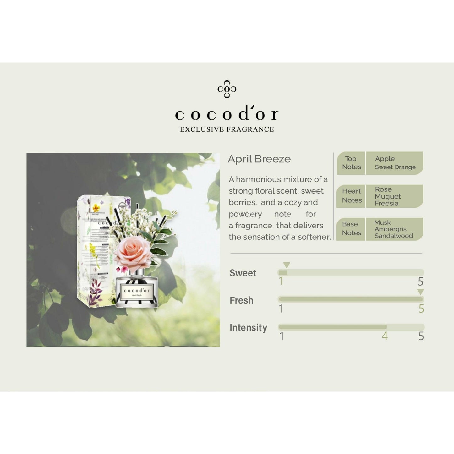 April Breeze 200ml Rose Flower - cocod'or