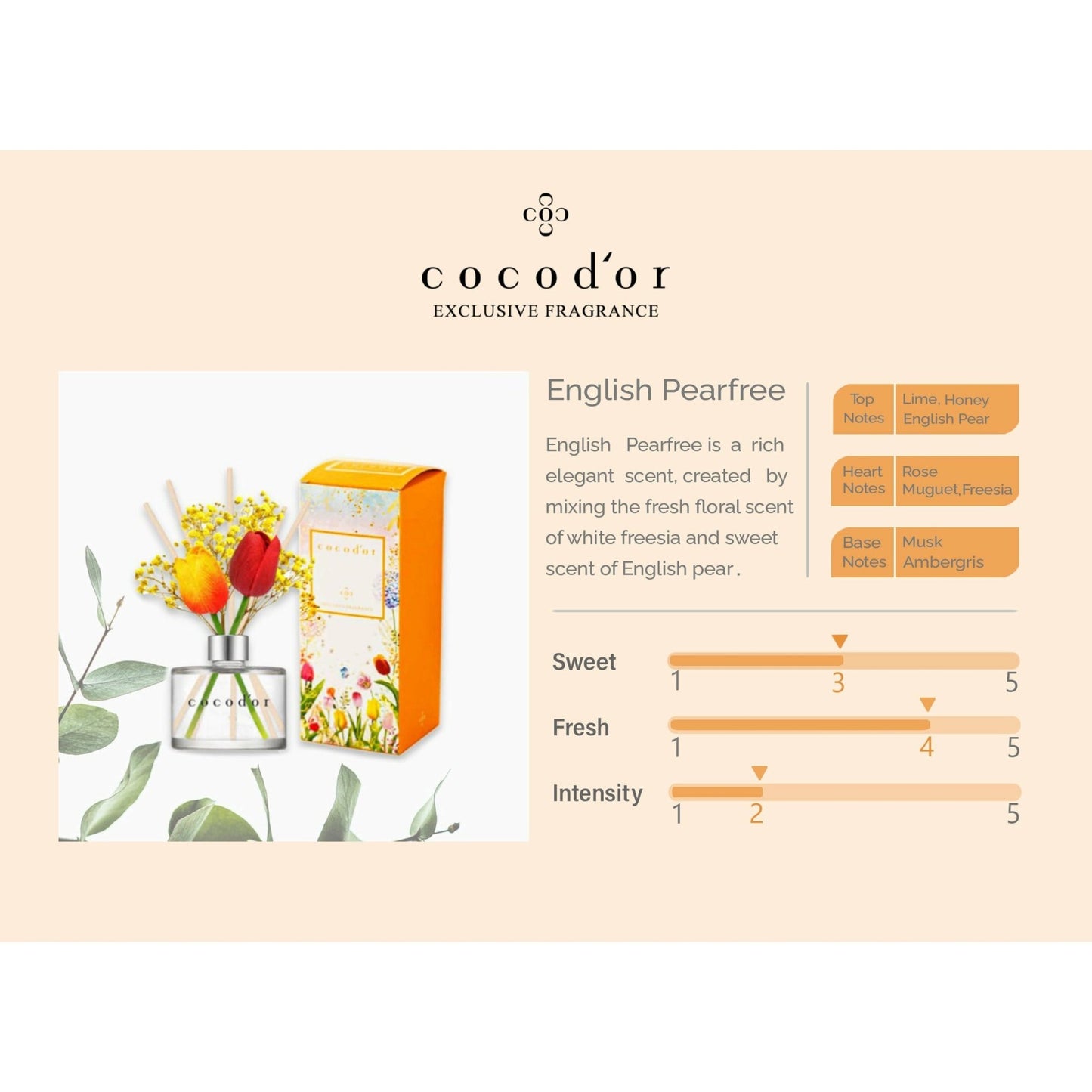 English Pearfree 200ml Tulip Flower - cocod'or