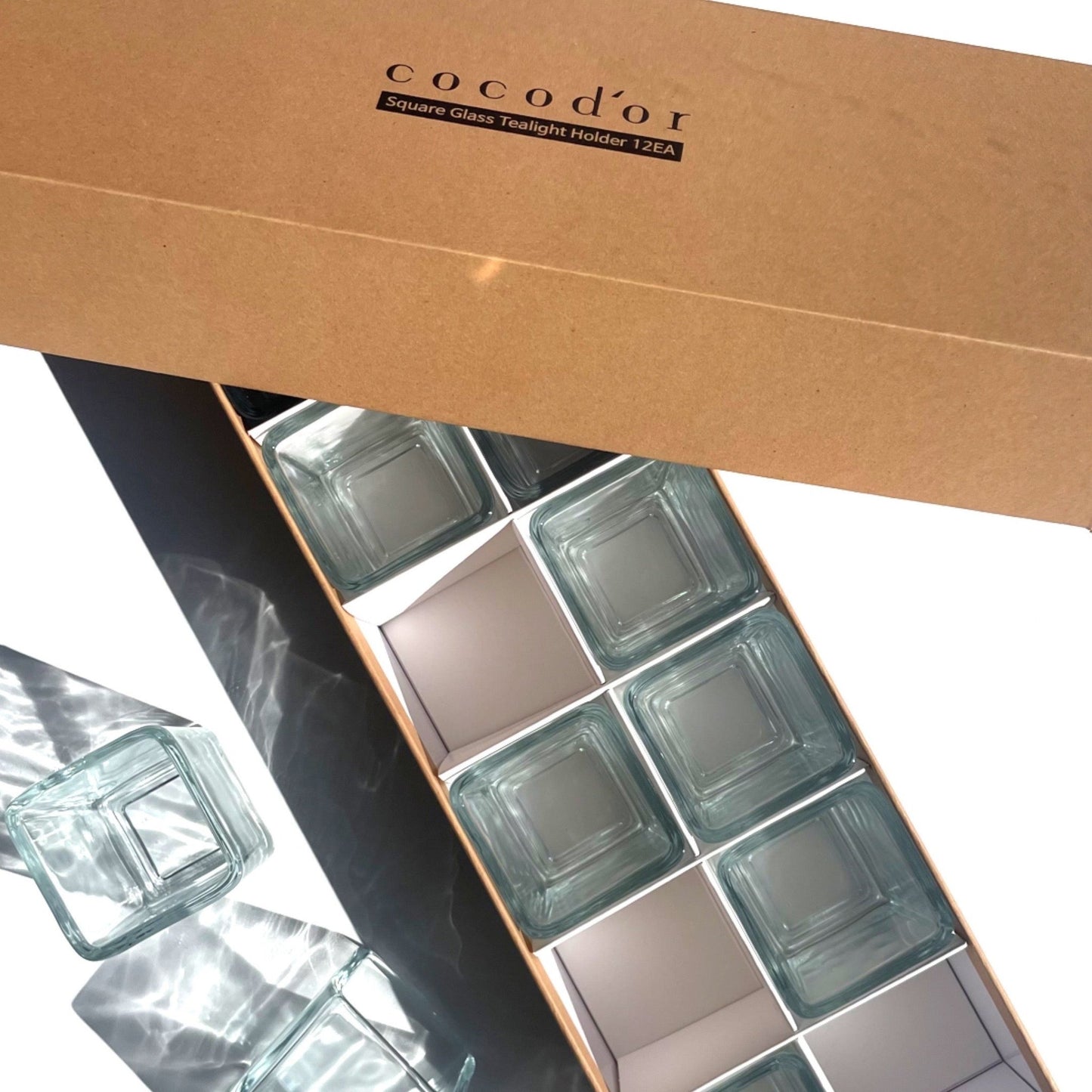 Tealight Candle Holder Square 12pcs - cocod'or