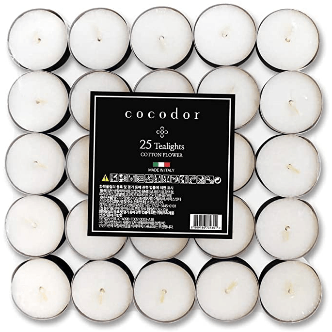 Cotton Flower Tealight Candle 25pcs - cocod'or