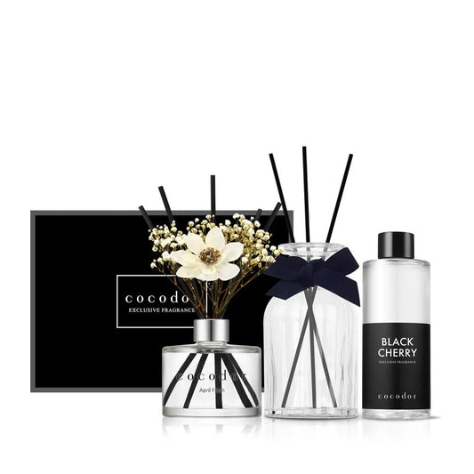 Premium Diffuser Gift Set April Breeze + Black Cherry 200ml - cocod'or