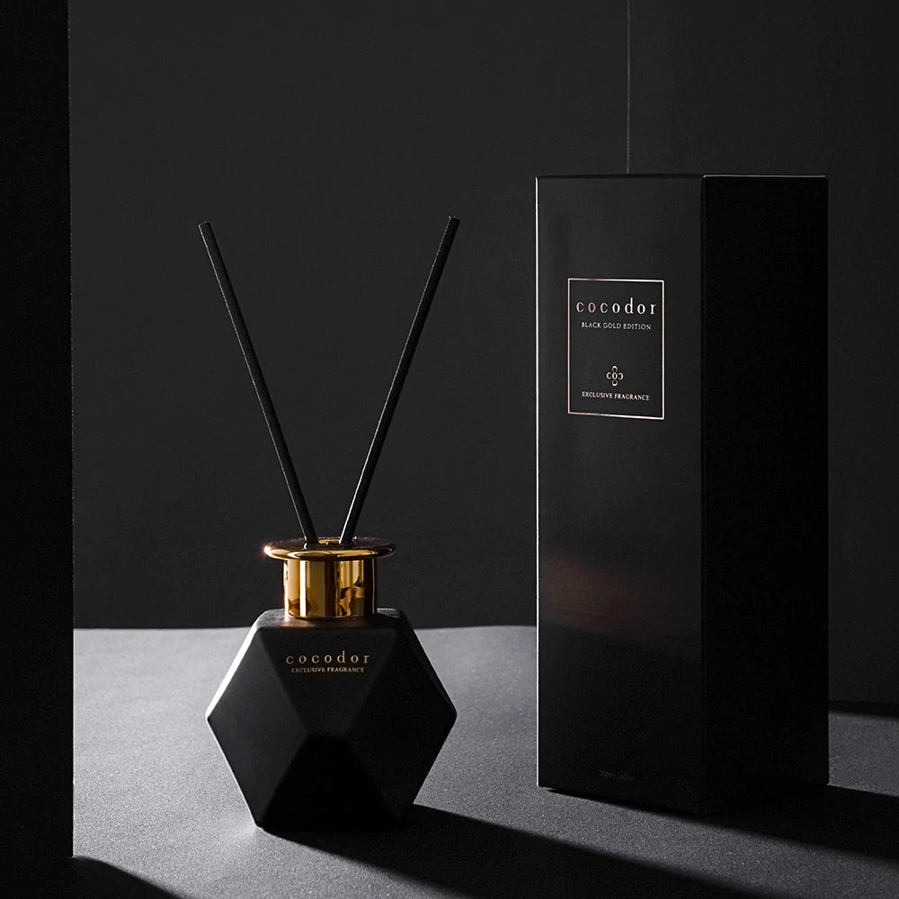 Vanilla & Sandal Wood Black | Gold 200ml Diffuser - cocod'or